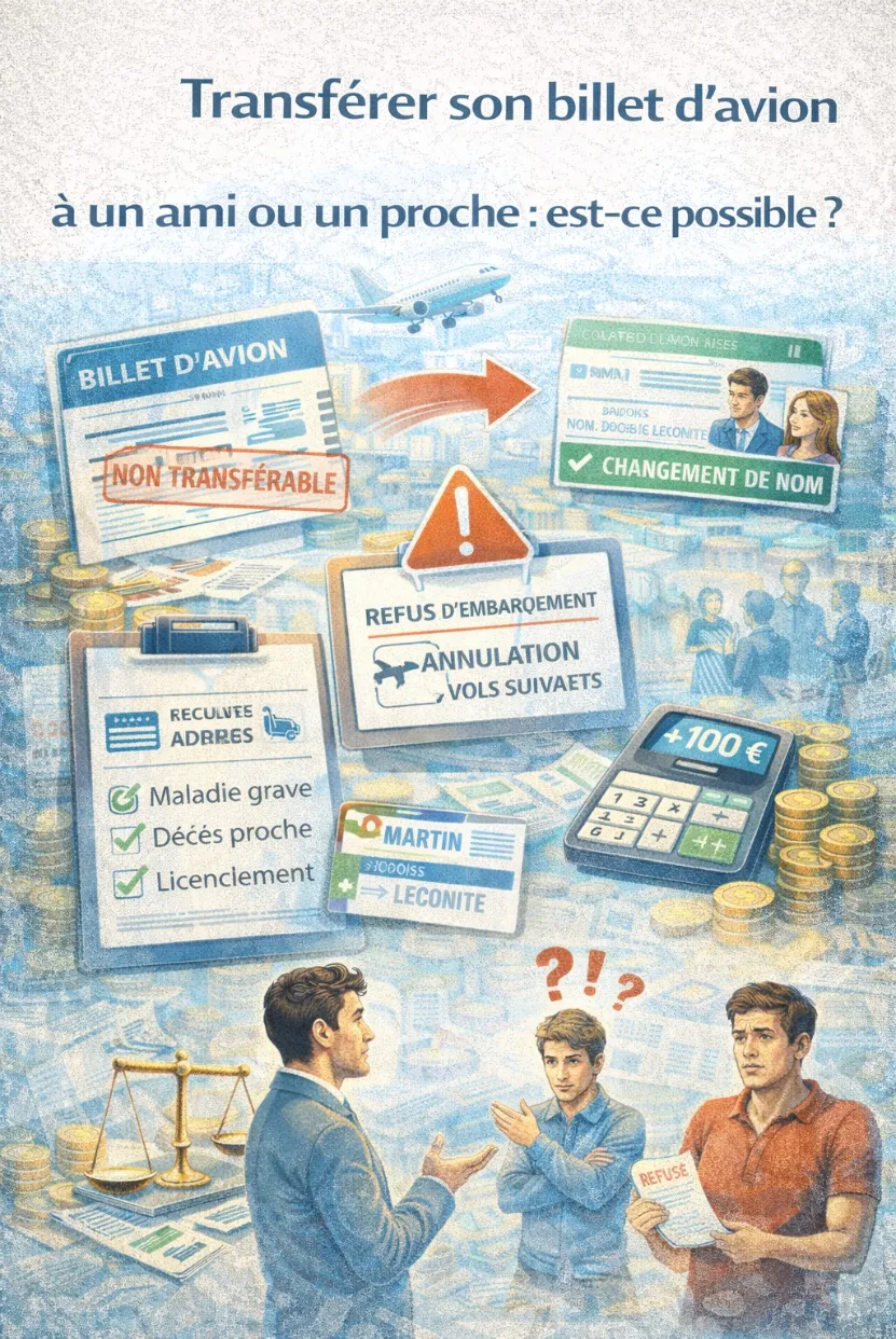 Transférer un billet d'avion à un proche : est-ce possible ?